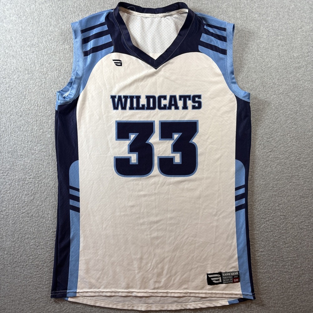 Wildcats Basketball Jersey White #33 Men's Sz S USA MADE Game Gear Practice